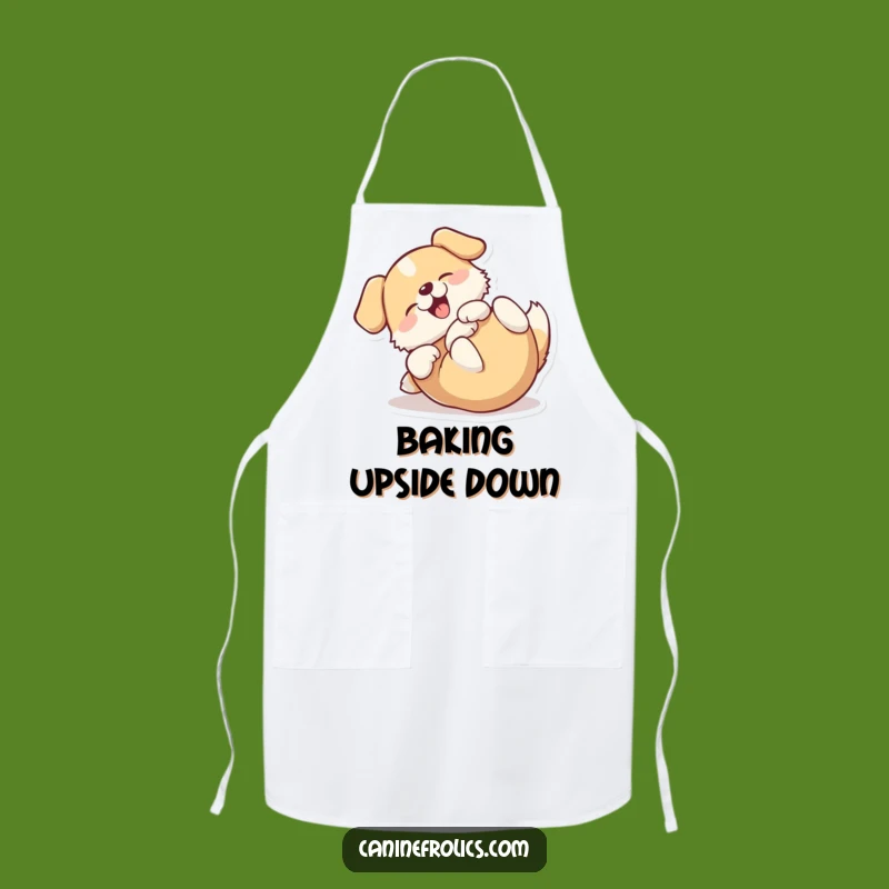 Funny Rolling Dog Apron - Happy Back Roller Kitchen Gift