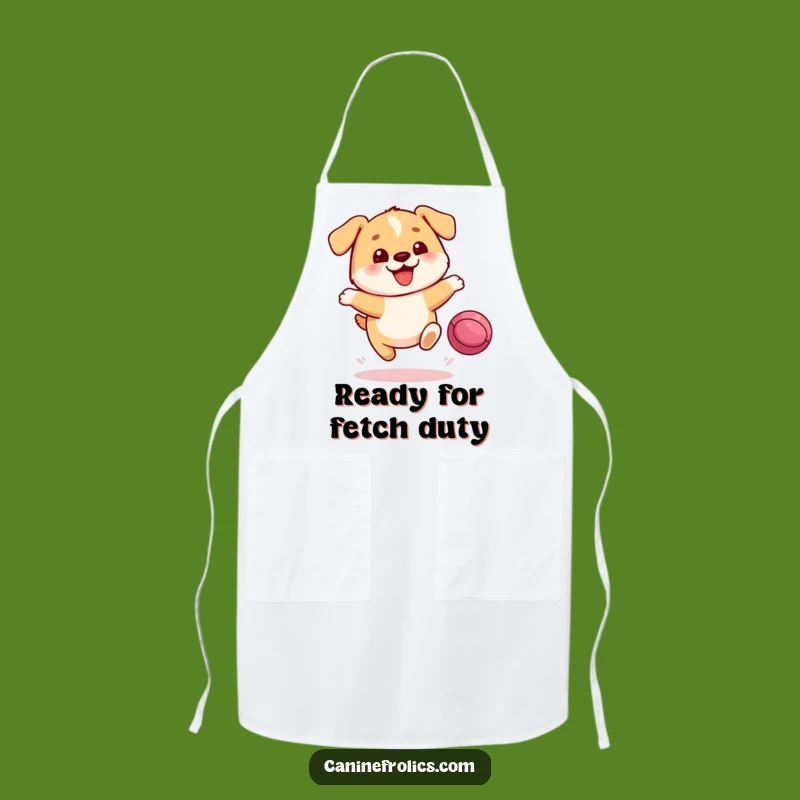 Funny Dog Apron: Joyful Pup Ball Chase - Chef's Delightful & Hilarious Gift