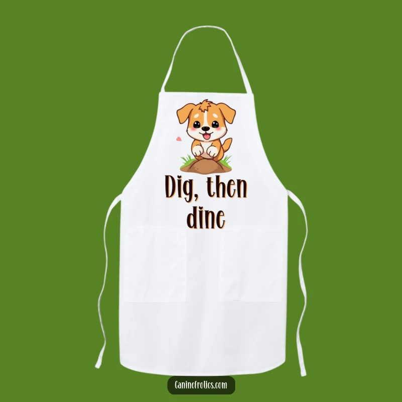 Funny Dog Digging Hole Apron: Kitchen Excavation Fun, Perfect Hilarious Gift