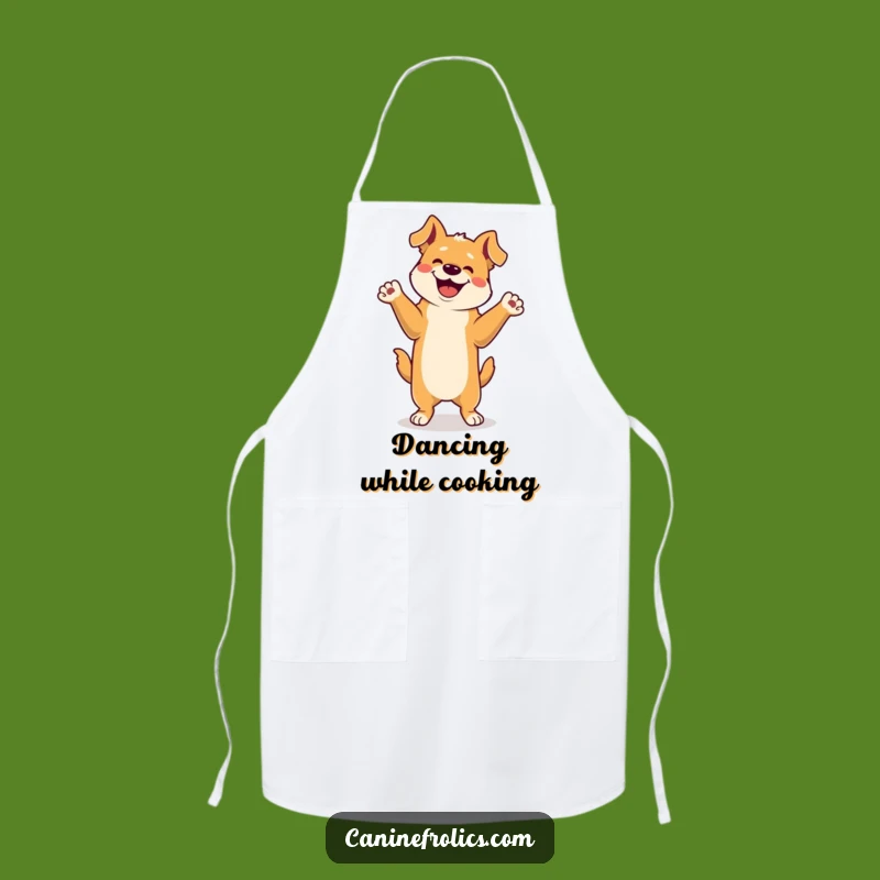 Funny Dog Happy Dance Apron: Cook Up Fun with This Canine Celebration Kitchenwear
