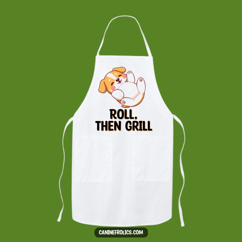 Funny Dog Rolling Around Apron: Kitchen Fun, Perfect Hilarious Gift