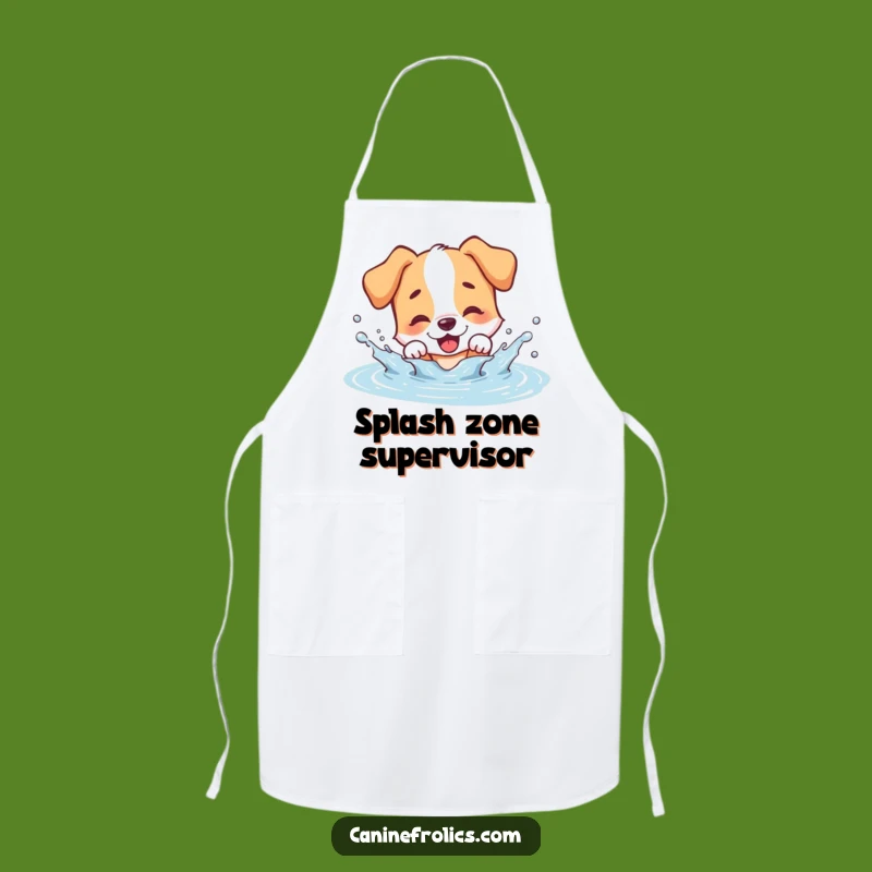 Funny Dog Splashing Puddle Apron - Kitchen Fun for Hilarious Wet Dog Cooks