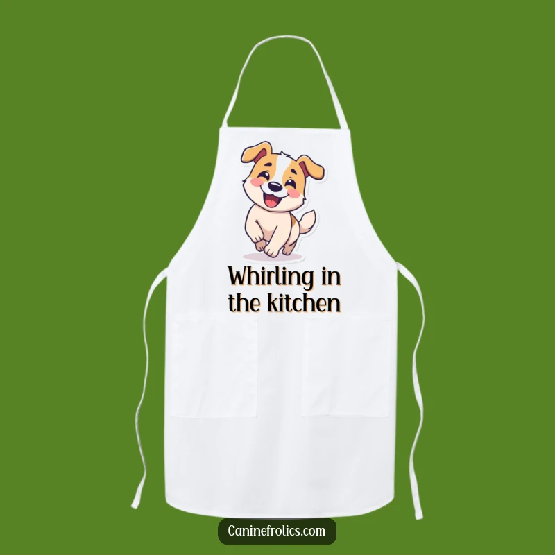 Funny Dog Apron: Tail Chaser, Comical Circle, Kitchen Shenanigans