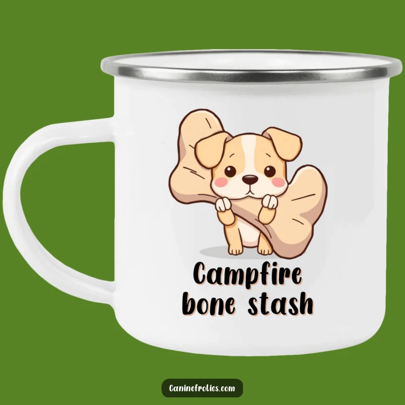 Durable Funny Peek-a-Bone Dog Camping Mug: Adventure's Little Secret