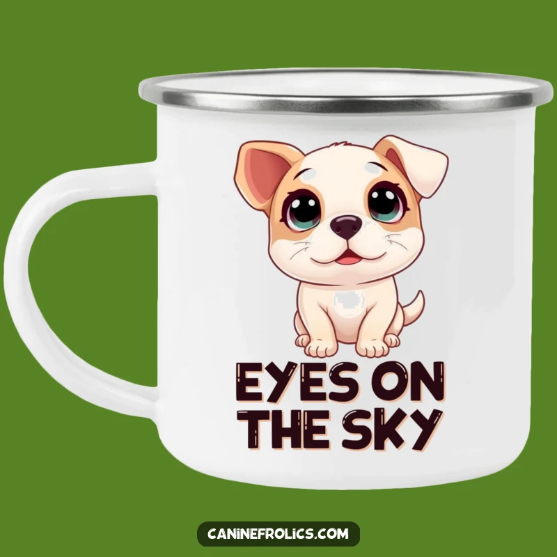 Funny Big Eyes Dog Camping Mug - Excited Innocent Outdoor Gift