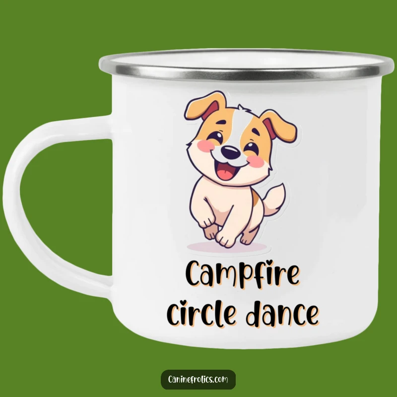 Funny Dog Camping Mug: Tail Chaser, Comical Circle, Adventure Silliness
