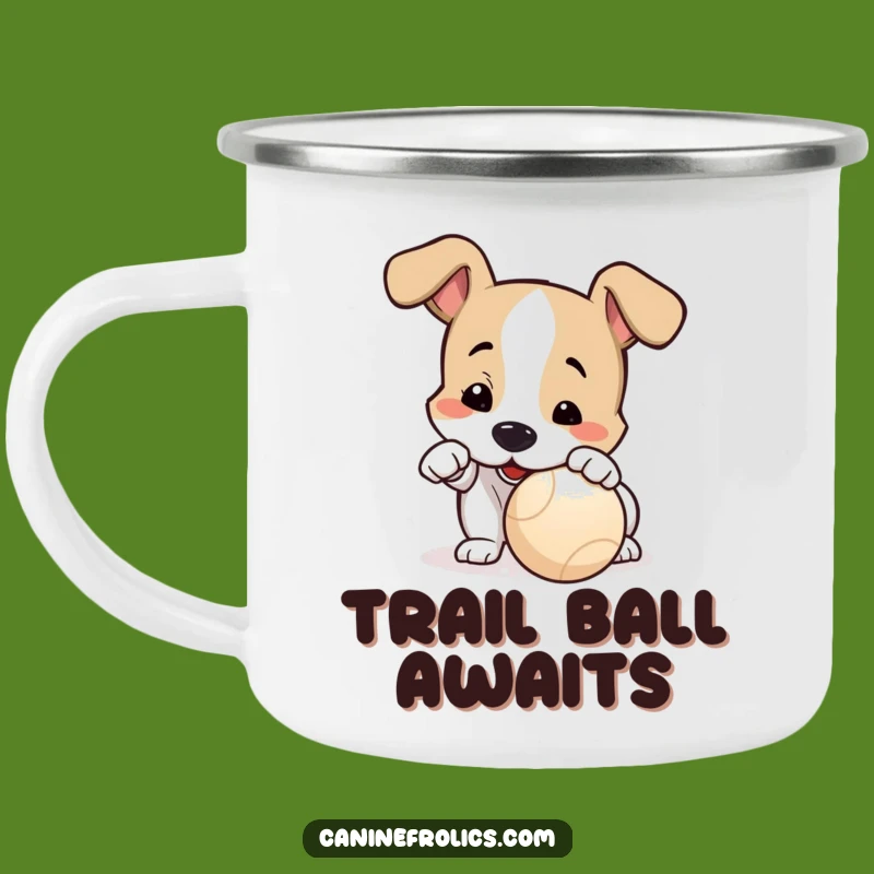 Funny Dog Playful Nudge Camping Mug: Adventure Playtime, Perfect Hilarious Gift