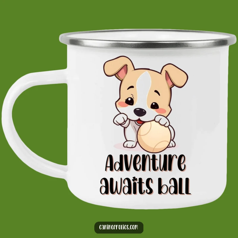 Funny Dog Playtime Camping Mug: Sip with Eager Anticipation