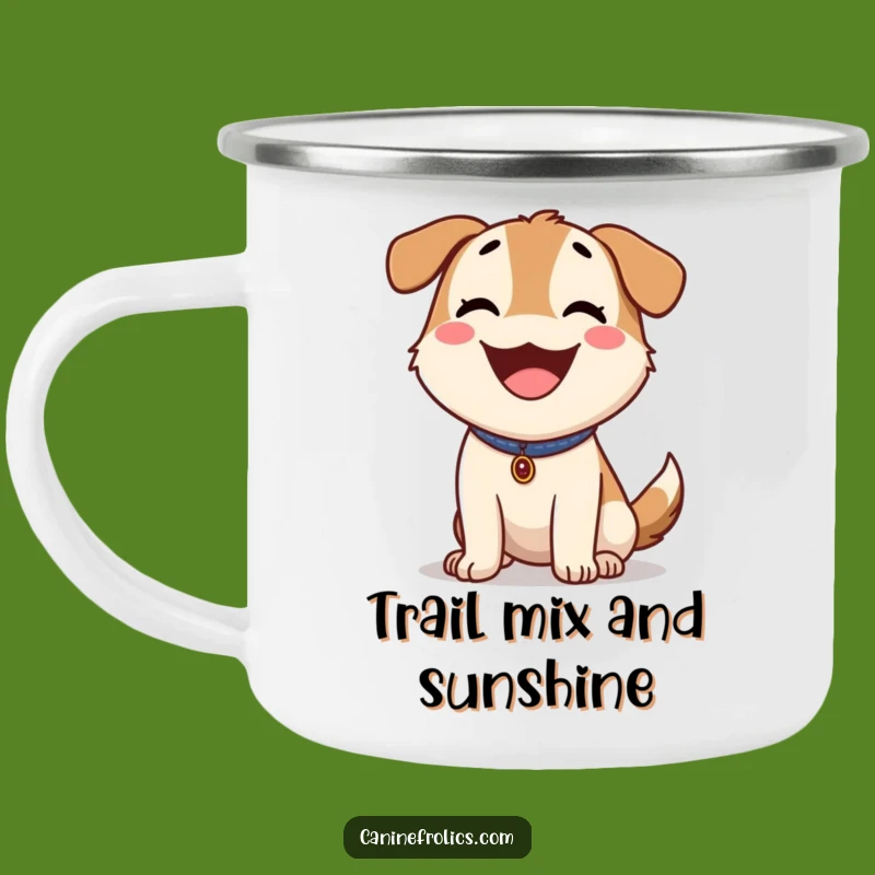 Funny Happy Dog Panting Camping Mug: Outdoor Joy, Durable Funny Gift
