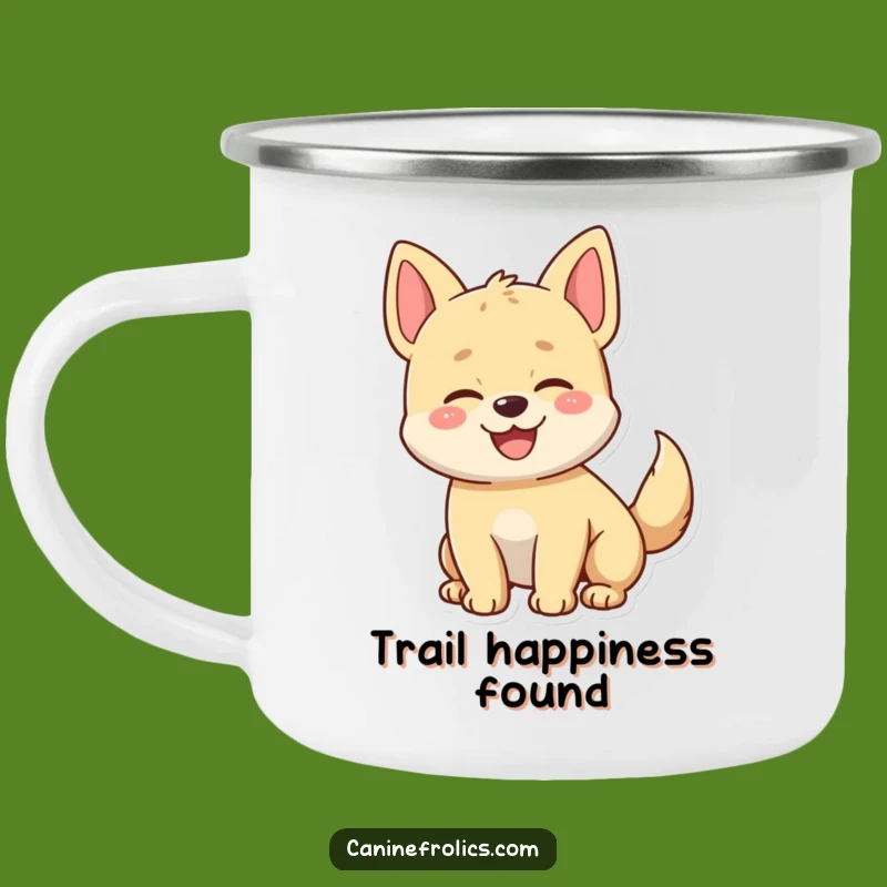Funny Happy Dog Tail Wagging Camping Mug - Adventure-Ready Canine Cheer