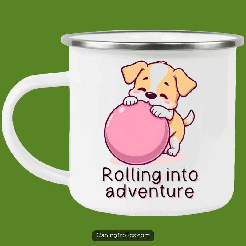 Funny Dog Ball Camping Mug - Adventure Fuelled by Playful Humor!