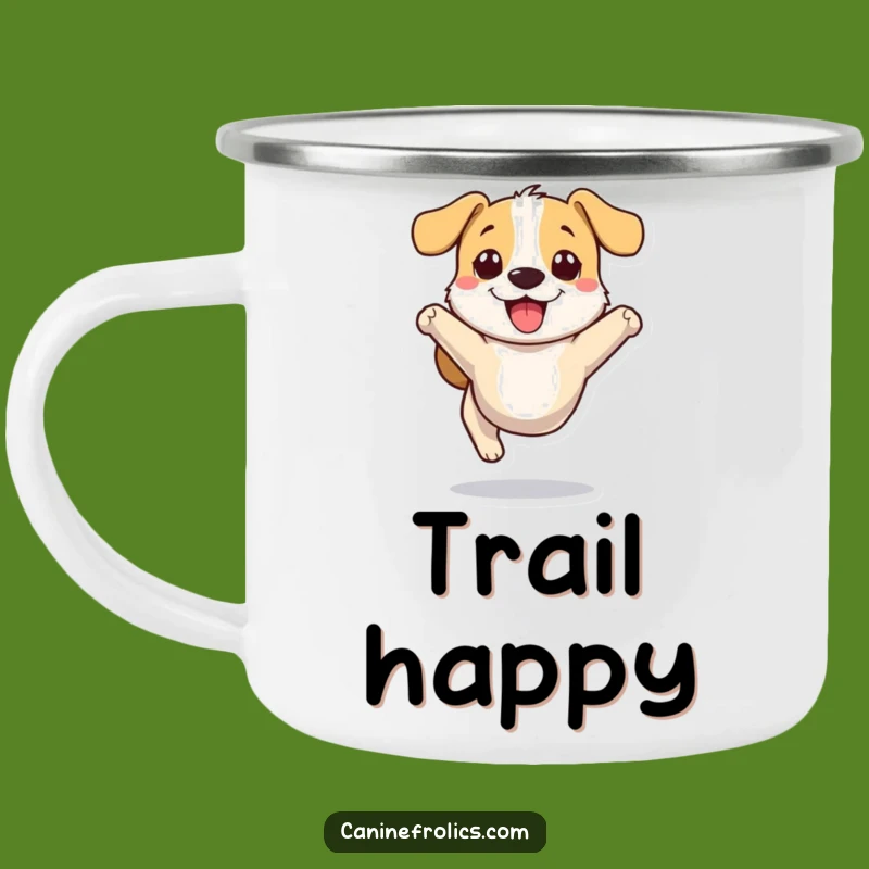 Funny Dog Camping Mug: Joyful Pup, Durable and Hilarious Outdoor Gift
