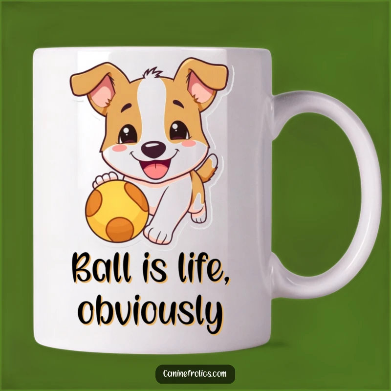 Funny Dog Chasing Ball Mug - Joyful Pup Gift for Ultimate Happiness