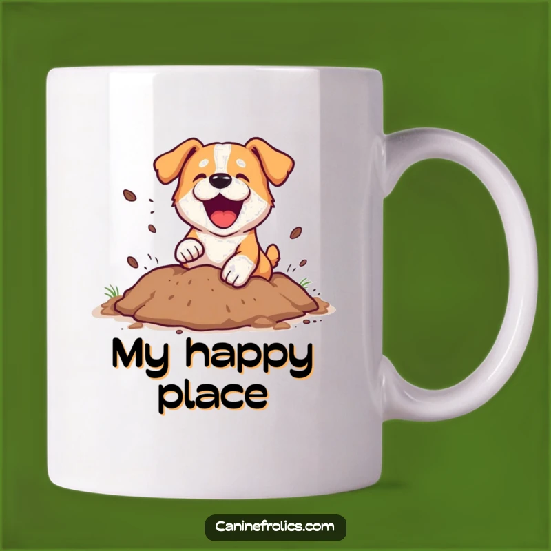 Funny Dog Digging Mug: A Hilarious Canine Excavator Gift for Dog Lovers