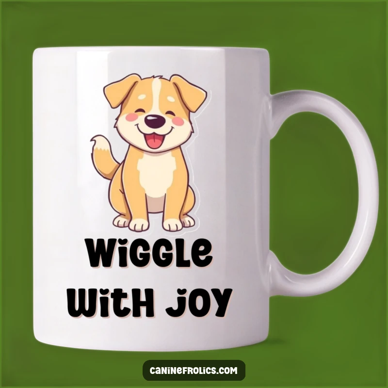 Funny Dog Wiggle Mug: Happy Waggly Tail Art, Perfect Funny Gift for Enthusiastic Pups
