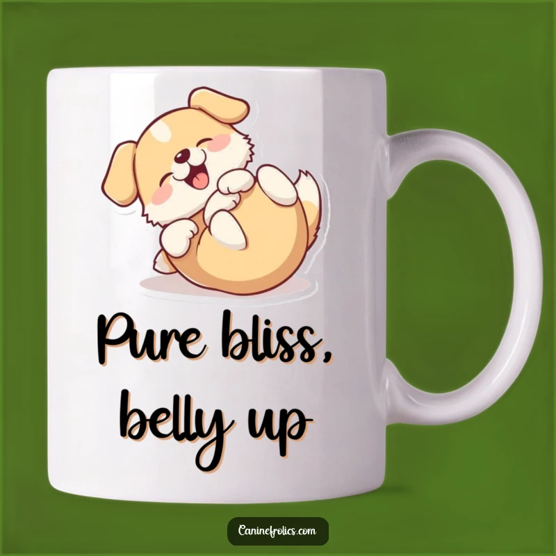 Funny Rolling Dog Mug - Happy Back Roller Pooch Gift
