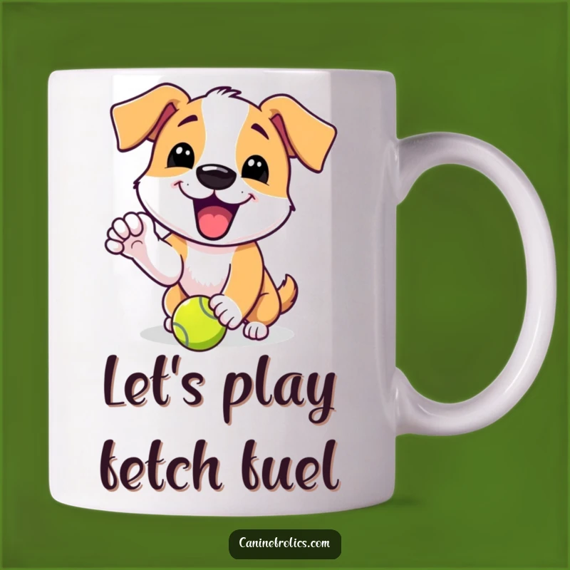 Funny Dog Mug: Tennis Ball Player, Excited Yip, Perfect Gift for Playtime