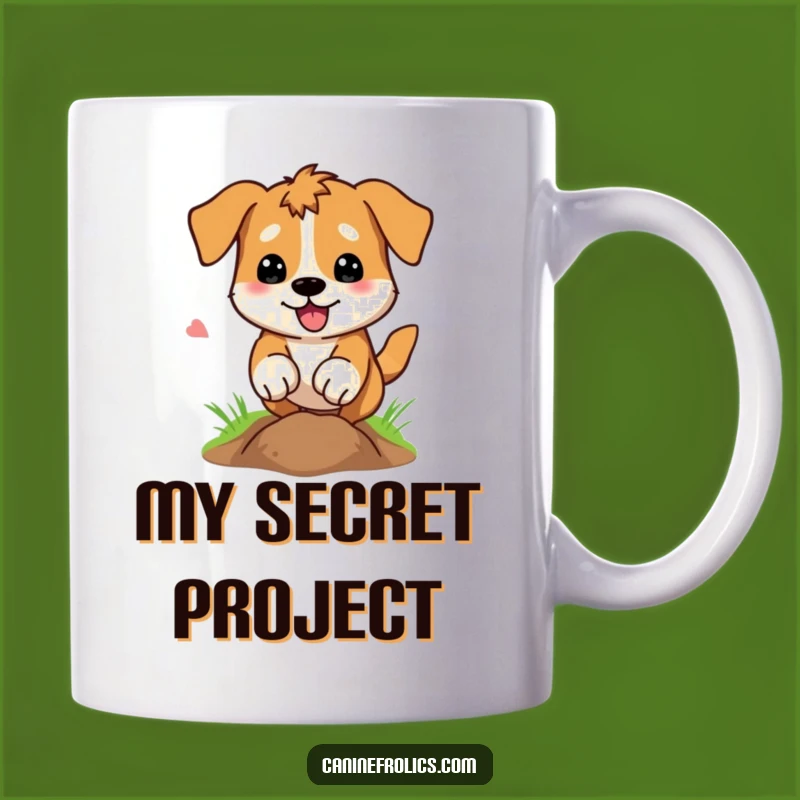 Funny Dog Digging Hole Mug: Enthusiastic Pup Action, Perfect Hilarious Gift