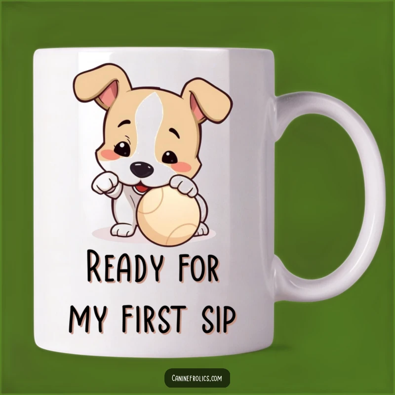 Funny Dog Playtime Mug: Eager Canine Ready for Fun, Perfect Gift