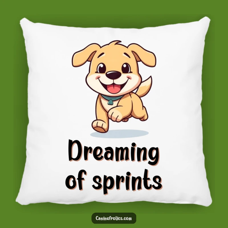 Funny Running Dog Pillow - Cozy Decor with a Happy Grin