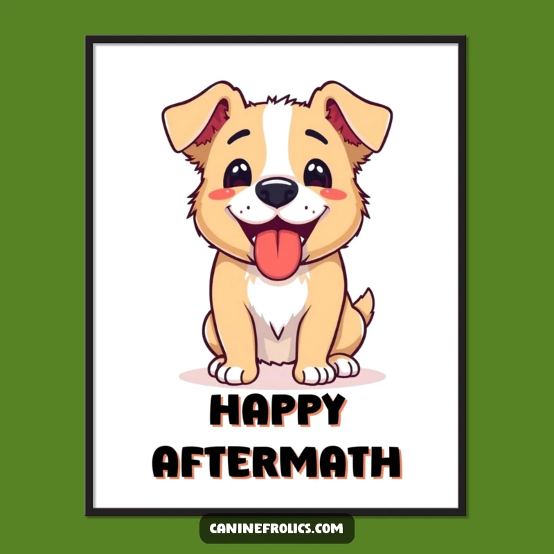 Funny Dog Panting Digital Art: High-Res Tired Pup Print, Instant Funny Gift Download