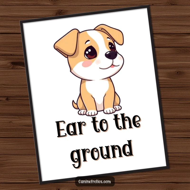 Funny Digital Art: An expressive dog with its ears perked, showing rapt attention. A humorous and captivating illustration.
