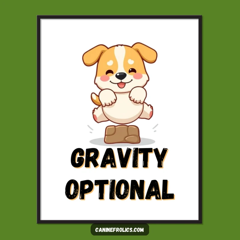 Funny Dog Leaping Digital Art: High-Res Canine Jump Print, Instant Funny Gift Download