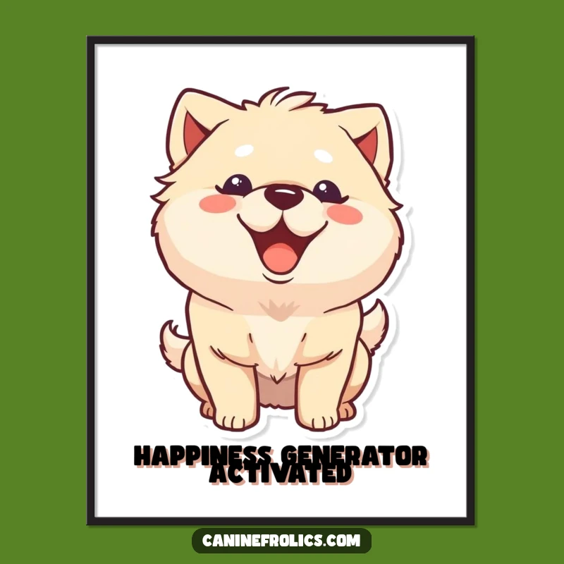 Funny Dog Grin Digital Art Print: Instant Joy for Your Walls