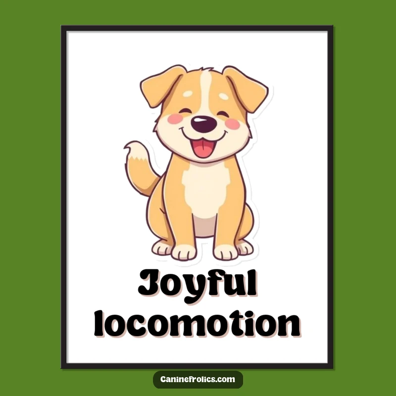 Funny Dog Wiggle Digital Art: High-Res Tail Wag Print, Instant Funny Gift Download