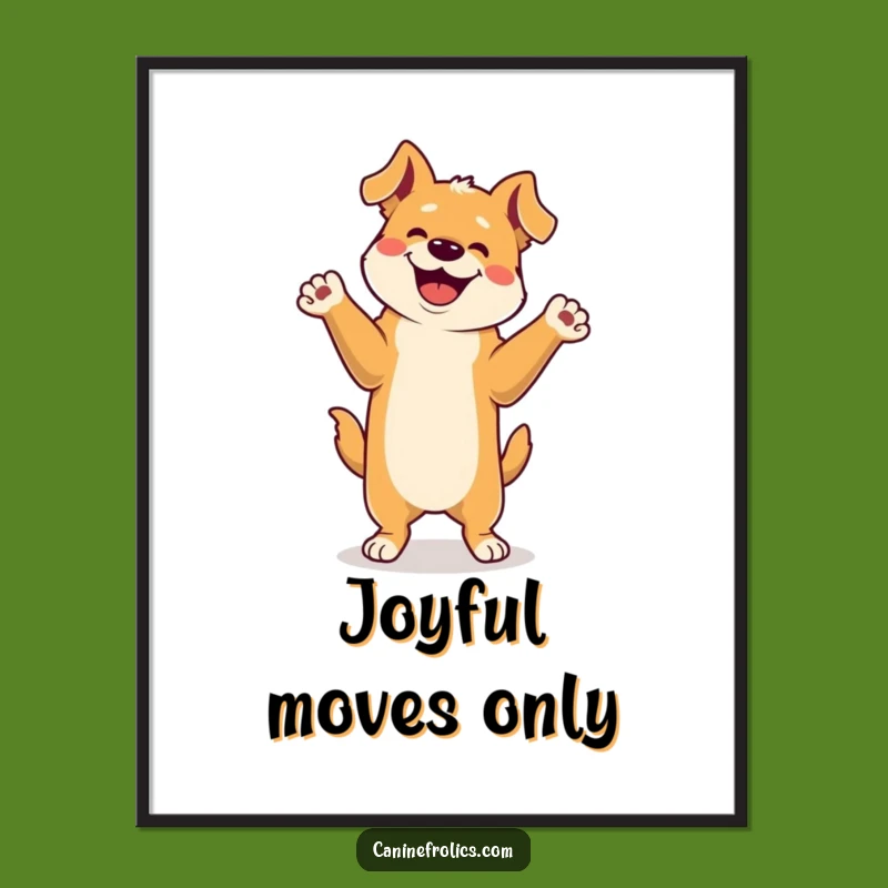 Funny Dog Happy Dance Digital Art: Decorate with This Joyful Canine Celebration Print