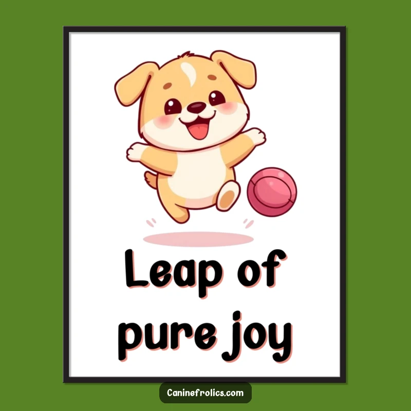 Funny Dog Digital Art: Joyful Pup Leaping - Instant Download for Dog Lovers