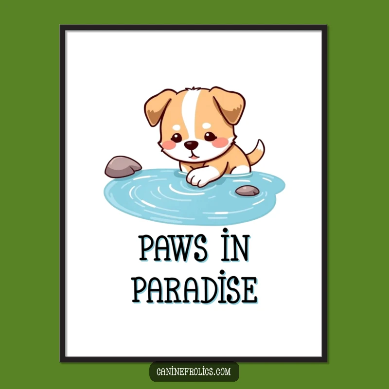 Funny Dog Stream Dip Digital Art: Instant Calm Vibes - Perfect Funny Gift!