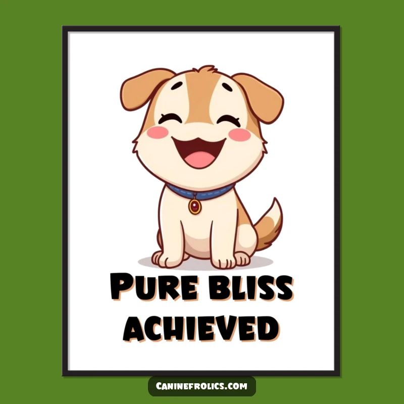 Funny Happy Dog Panting Digital Art: Sunny Day Vibes Print, Instant Funny Gift