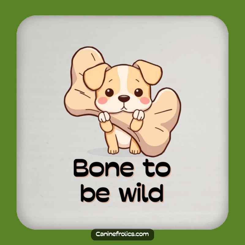 Funny Peek-a-Bone Dog Coasters (Set of 4): Protect Surfaces Playfully