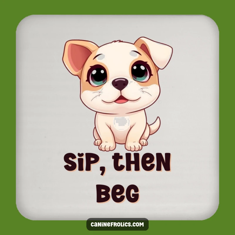 Funny Big Eyes Dog Coaster - Excited Innocent Table Protector Gift