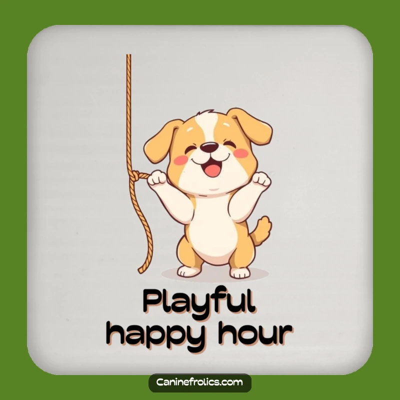 Funny Coasters - Playful Dog Rope Batting Set, Protect Furniture with Fun, Great Funny Gift