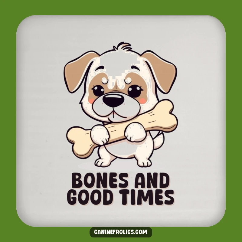 Funny Dog Bone Drink Coaster - Protect Surfaces with Hilarious Determination!