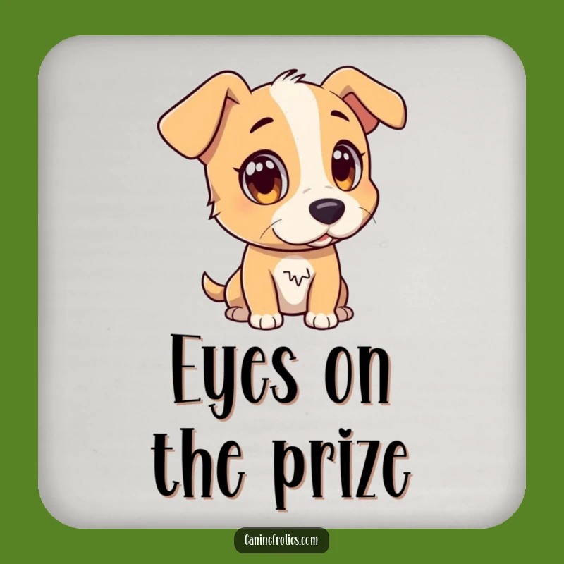 Funny Dog Drink Coaster: Attentive Watcher, Distant Object, Protect with Focus