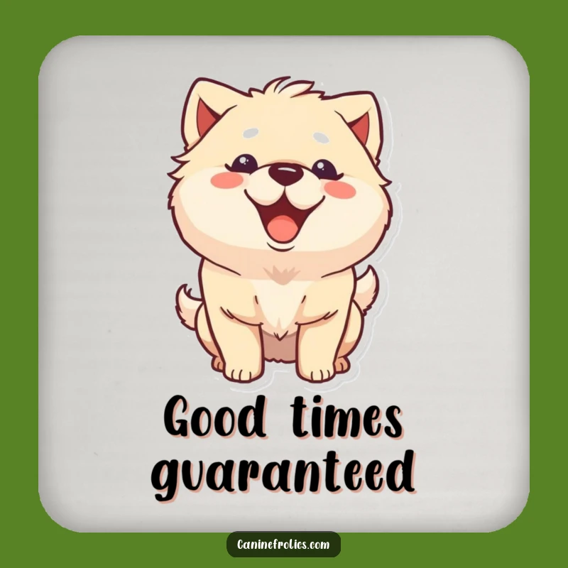 Funny Dog Grin Coasters (Set of 4): Protect Surfaces With Happy Wags