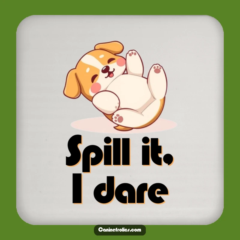 Funny Dog Rolling Drink Coaster: Protect Surfaces with Playful Canine Style