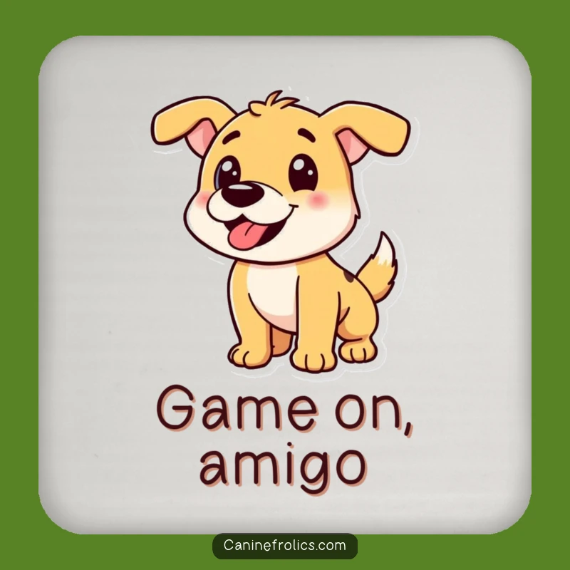 Funny Playful Dog Pounce Drink Coaster: Protect Surfaces With Action, Cute Funny Gift