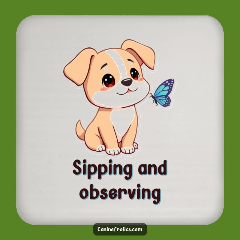 Curious Dog Butterfly Coasters (Set of 4): Add Gentle Charm