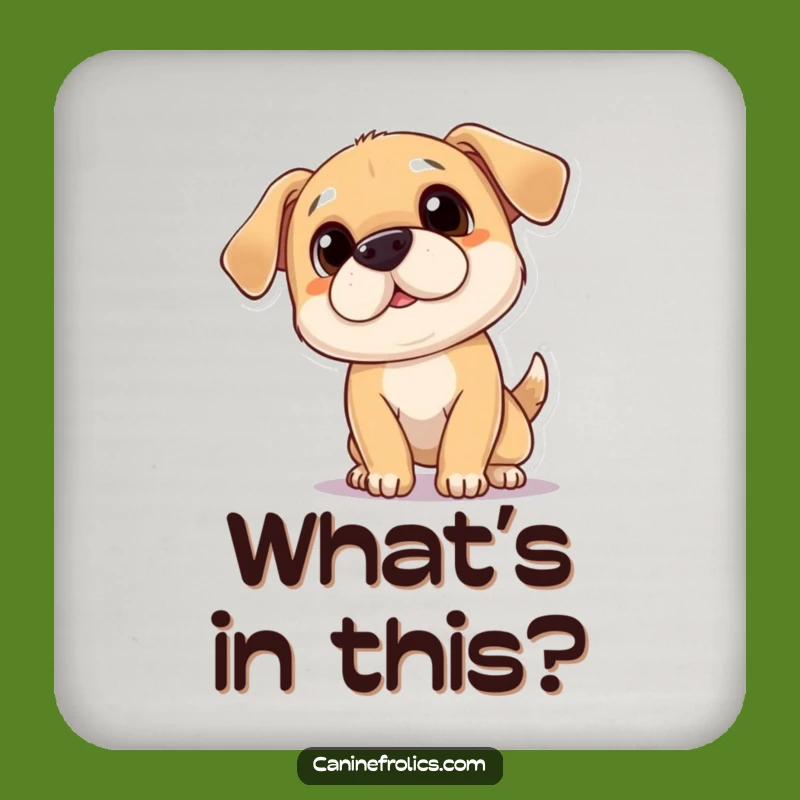 Funny Curious Dog Coaster - Protect Surfaces with a Playful Head Tilt