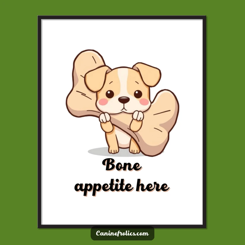 Funny Peek-a-Bone Dog Poster: Add Whimsy to Your Walls