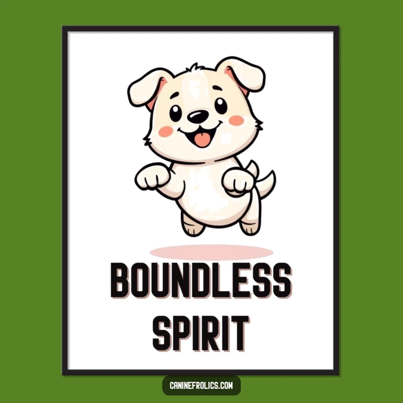 Funny Dog Leap Outline Poster - Dynamic Wall Art for Active Dog Lovers