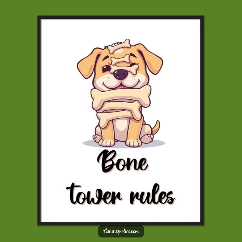 Funny Bone Balance Dog Poster: Hilarious Art for Your Walls