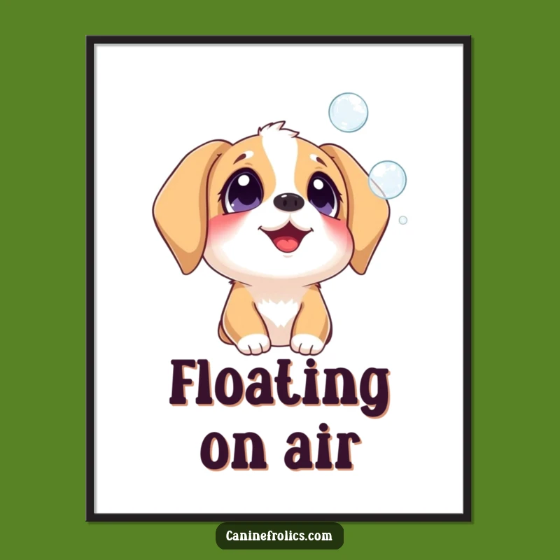 Funny Dog Bubbles Poster - Enchanting Wall Art with Hilarious Delight!