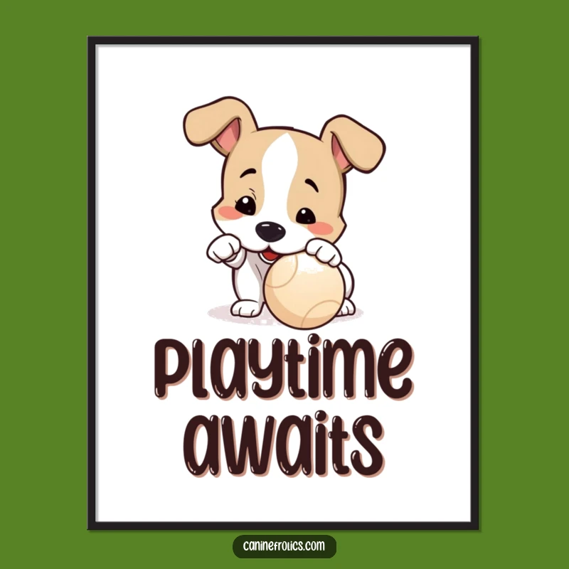 Funny Dog Playful Nudge Poster: Wall Worthy Excitement, Ideal Funny Gift
