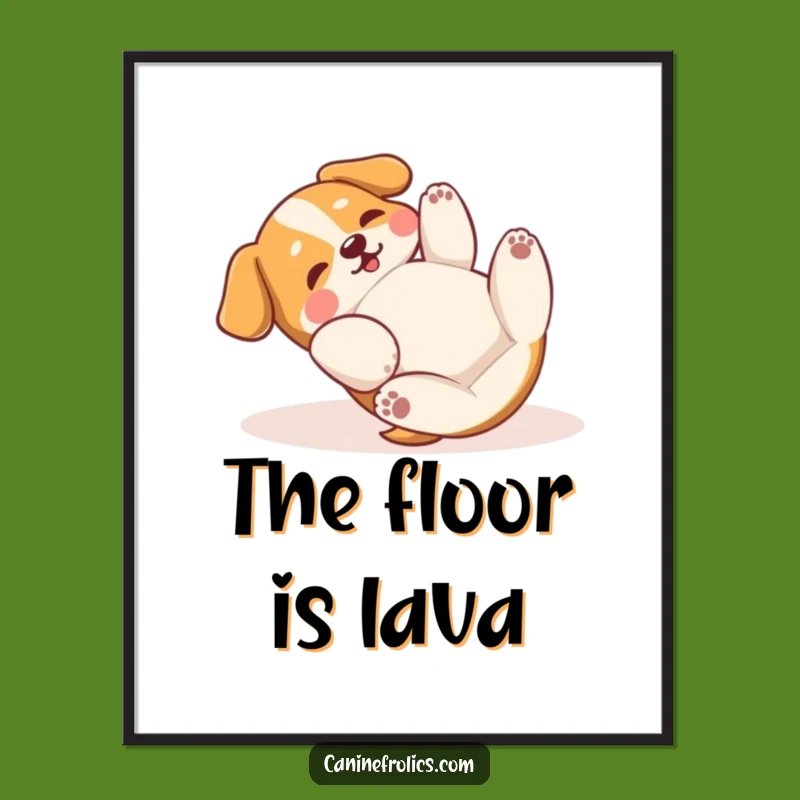 Funny Dog Rolling Poster: Decorate with Playful Canine Bliss, Unique Art