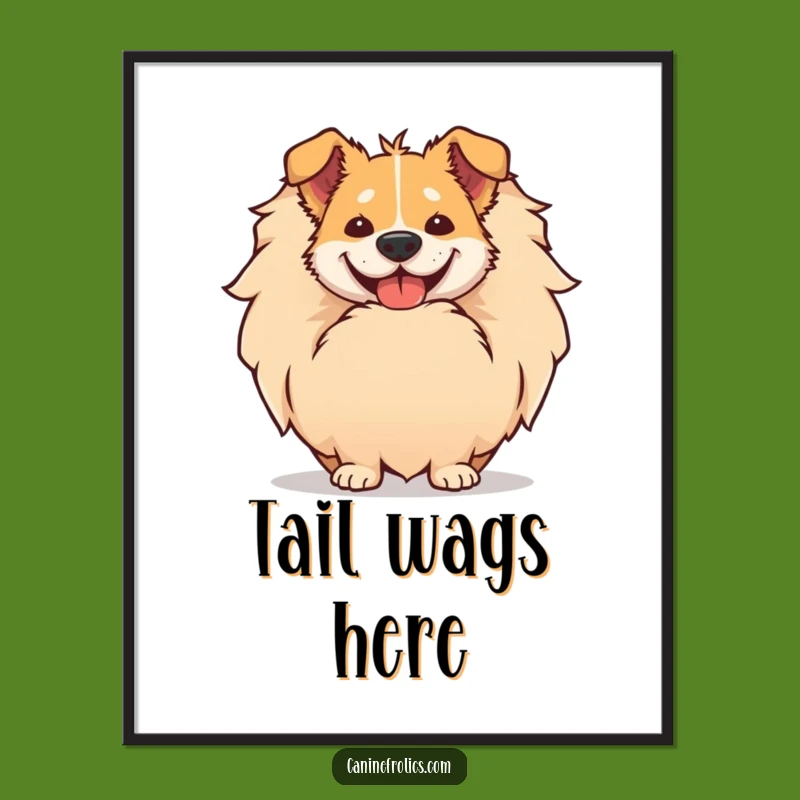 Funny Dog Tail Peek Poster: Add a Dash of Hilarious Joy to Your Walls